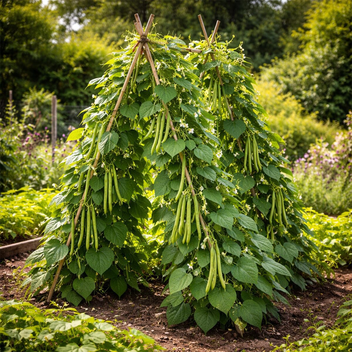10 Heirloom Stringless Climbing French Bean Seeds Blue Lake Long Heavy Cropping