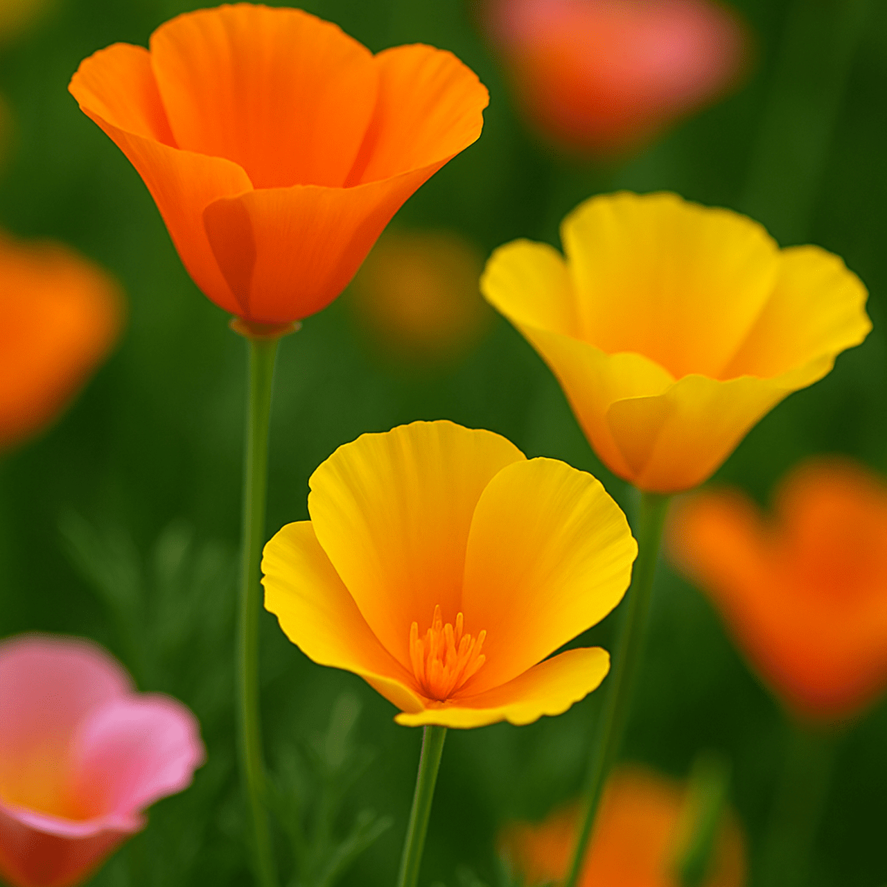 50 California Poppy Seeds Mix Landscaping Flower Bee Friendly Meadow Wildflowers 3