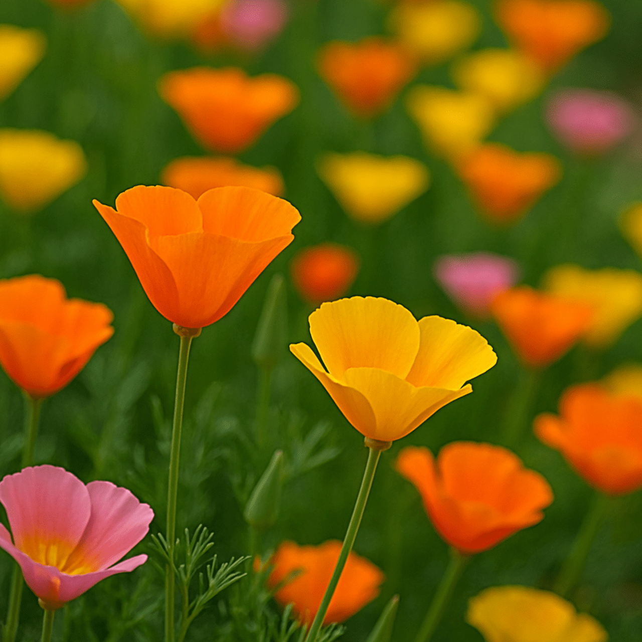 50 California Poppy Seeds Mix Landscaping Flower Bee Friendly Meadow Wildflowers 4