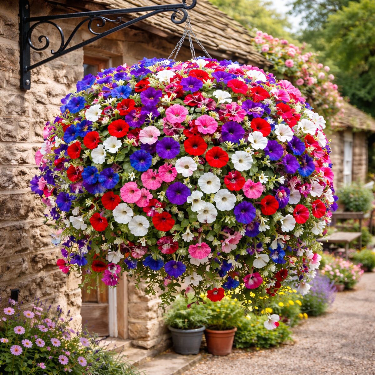 50 Pastel Trailing Petunia Colourful Mix Seeds Hanging Basket Window Box Flower 2
