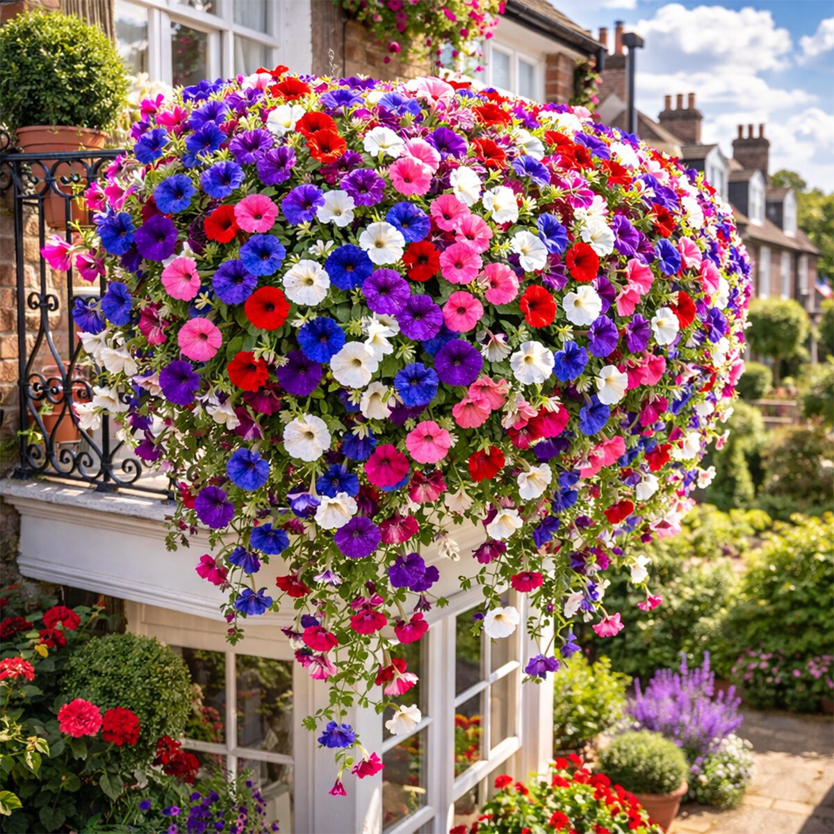 50 Pastel Trailing Petunia Colourful Mix Seeds Hanging Basket Window Box Flower 4