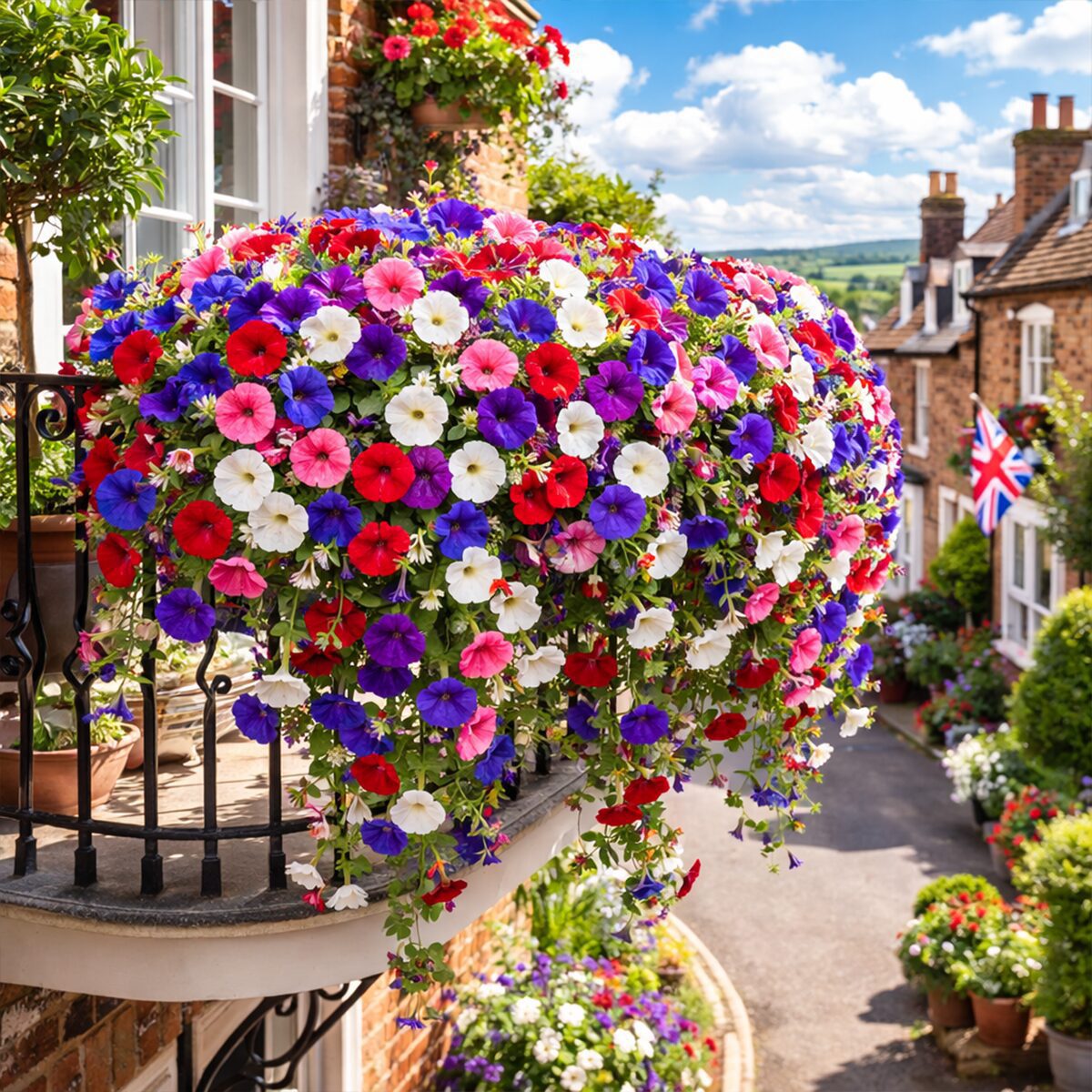 50 Pastel Trailing Petunia Colourful Mix Seeds Hanging Basket Window Box Flower
