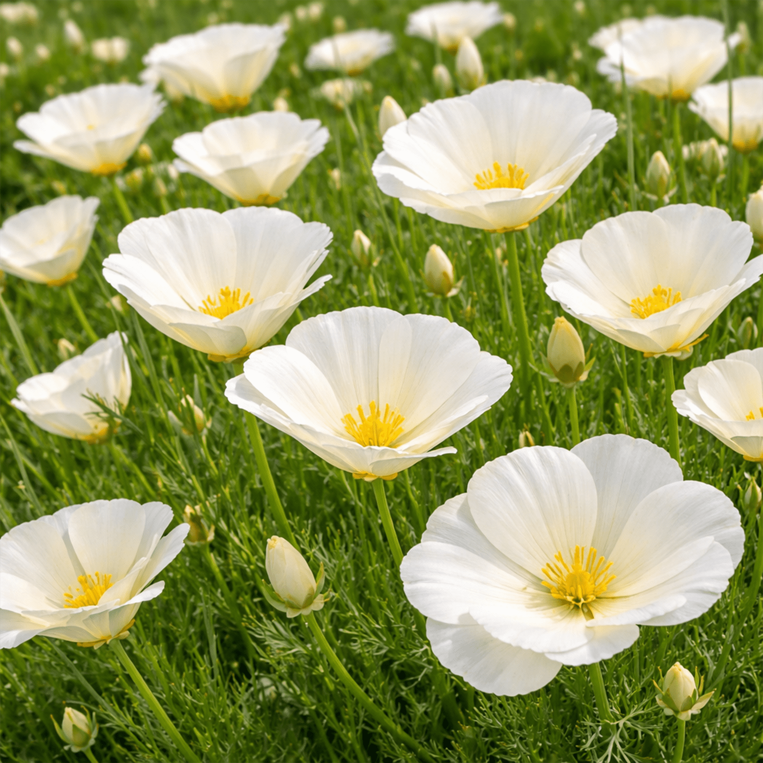50 UK Giant White Cream California Poppy Flower Seeds for Planting Grow Your own 2