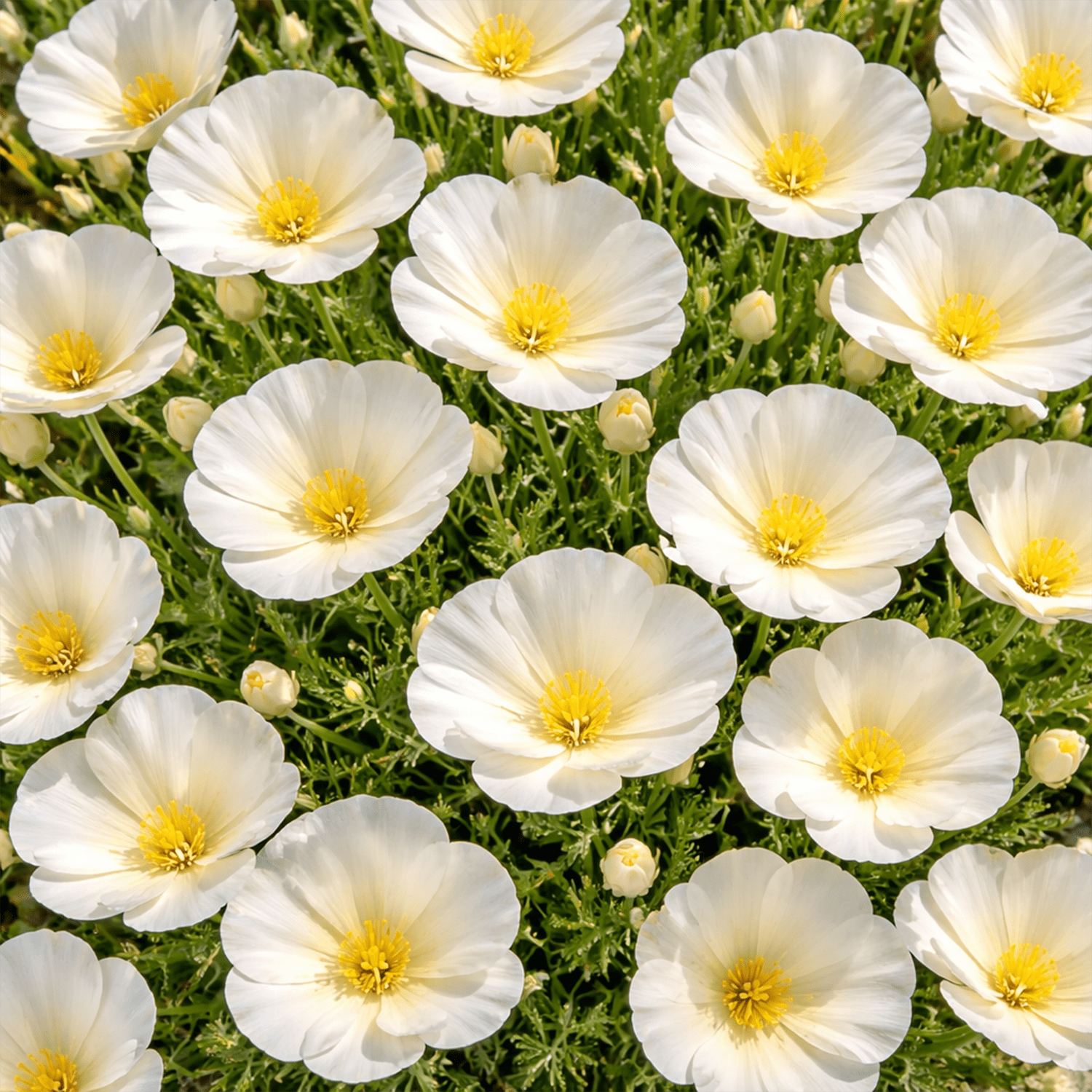 50 UK Giant White Cream California Poppy Flower Seeds for Planting Grow Your own