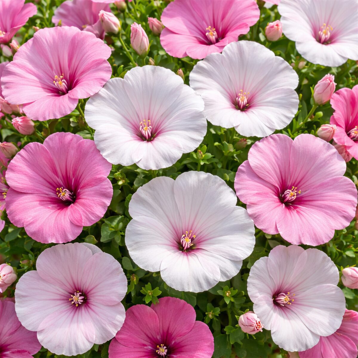 50 UK Lavatera Mallow White & Pink Flower Seeds Mix for Hanging Baskets & Pots 3