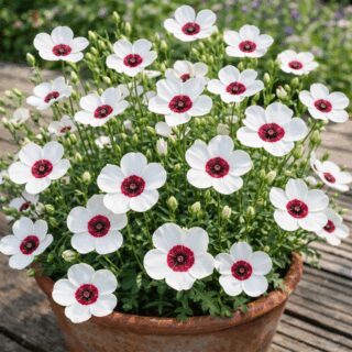 50 UK Red & White Flower Seeds Hardy Annual Wild Meadow Plant Linum Grandiflorum 2