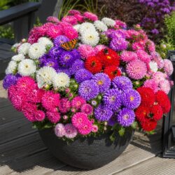 50 Mixed Colour Dwarf Aster Flower Seeds for Bees Pots Easy Grow UK Hardy Annual 5
