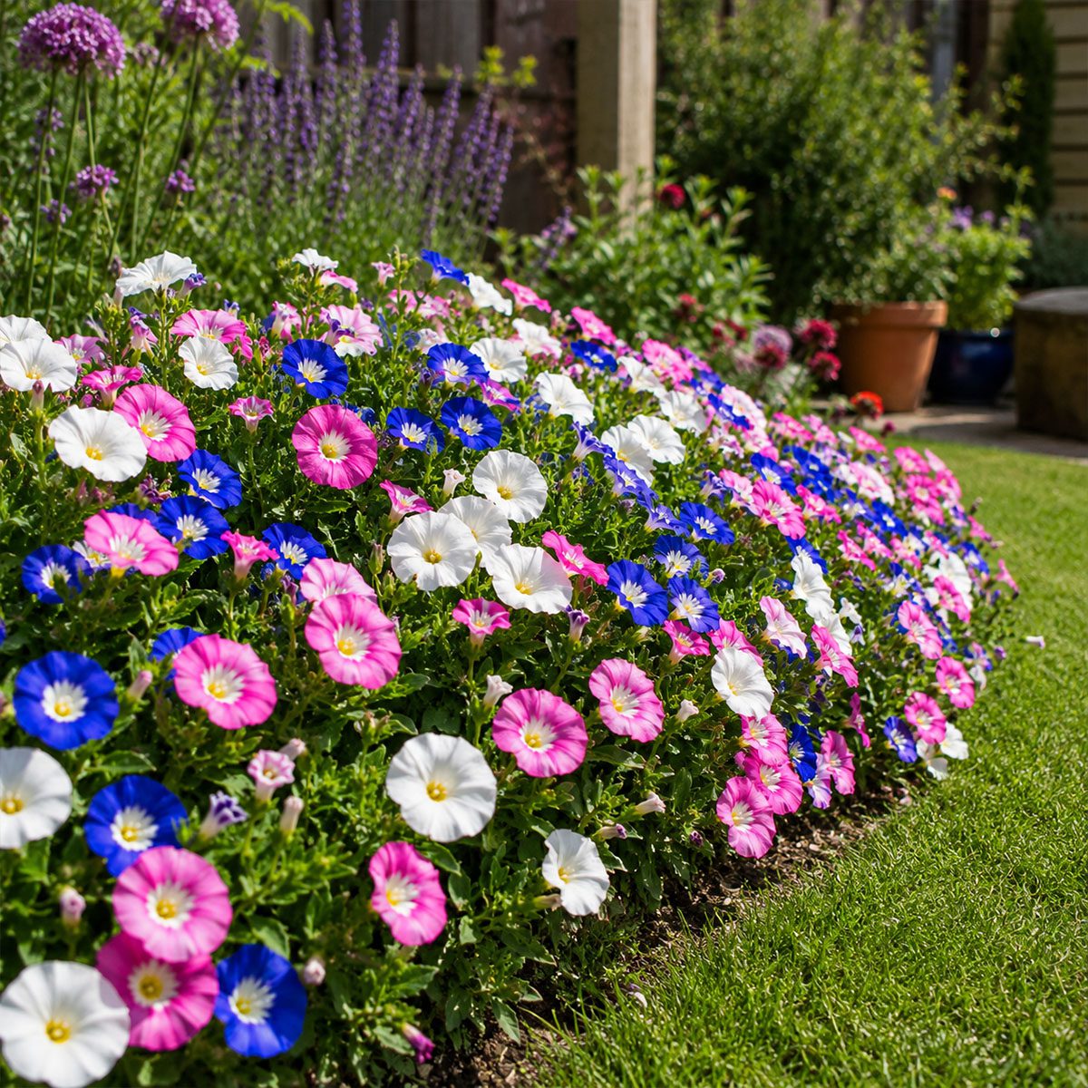 30 Pink White & Blue Dwarf Morning Glory Flower Seeds UK Hardy Flowering Annual