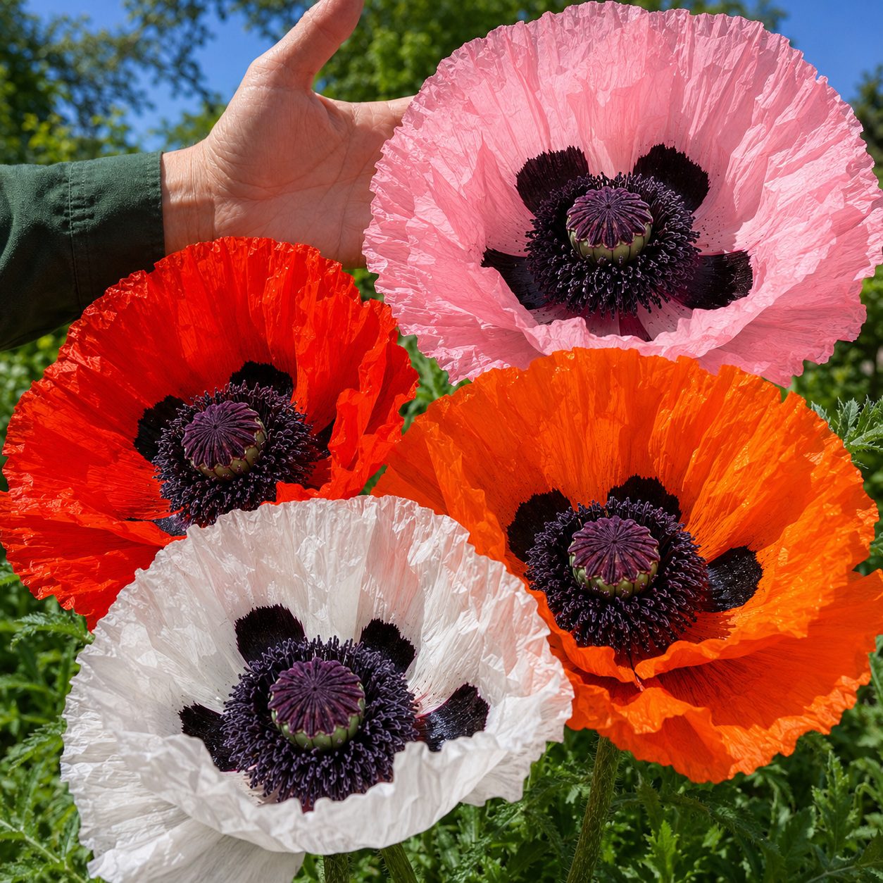 50 Hardy Perennial Giant Oriental Poppy Seeds Mix Papaver Wildflower Field Poppy 2