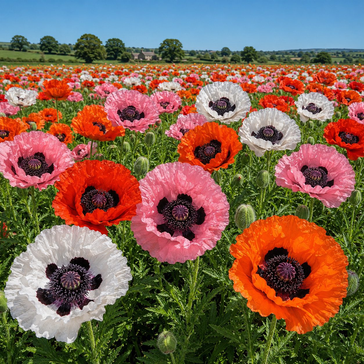 50 Hardy Perennial Giant Oriental Poppy Seeds Mix Papaver Wildflower Field Poppy 3