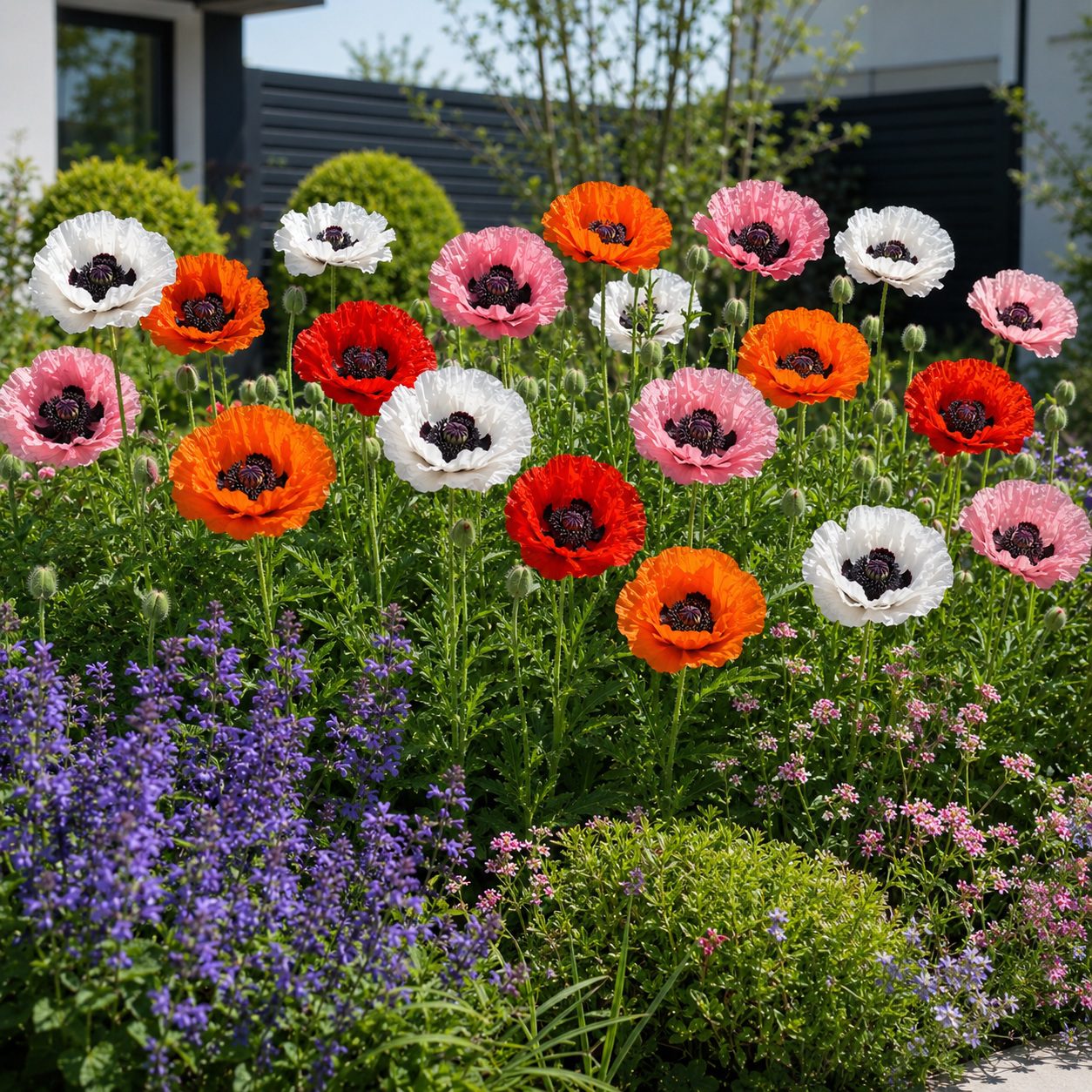 50 Hardy Perennial Giant Oriental Poppy Seeds Mix Papaver Wildflower Field Poppy 7