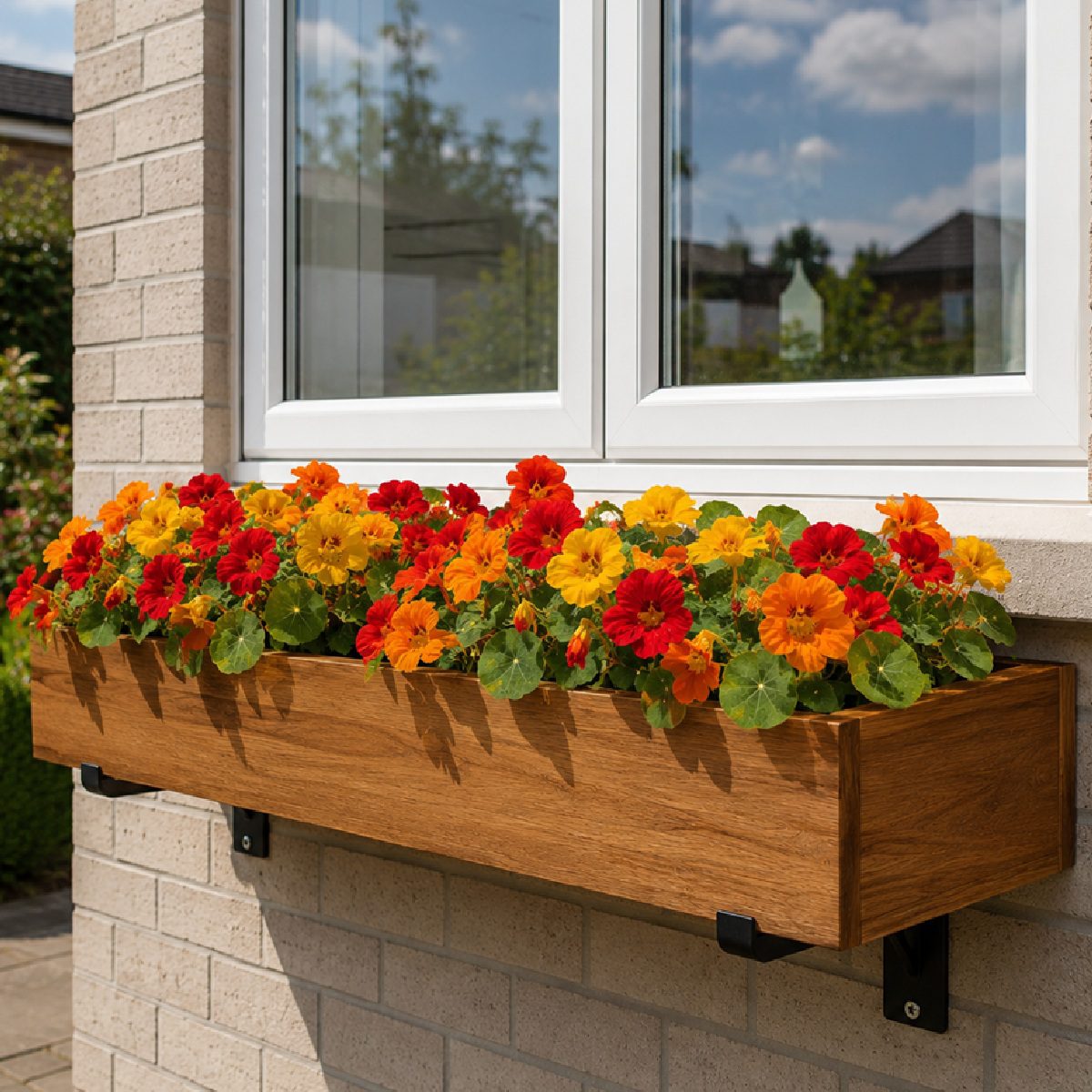 20 Mixed Red Yellow & Orange Dwarf Nasturtium Seeds Bushy Border Flowers to Grow 2