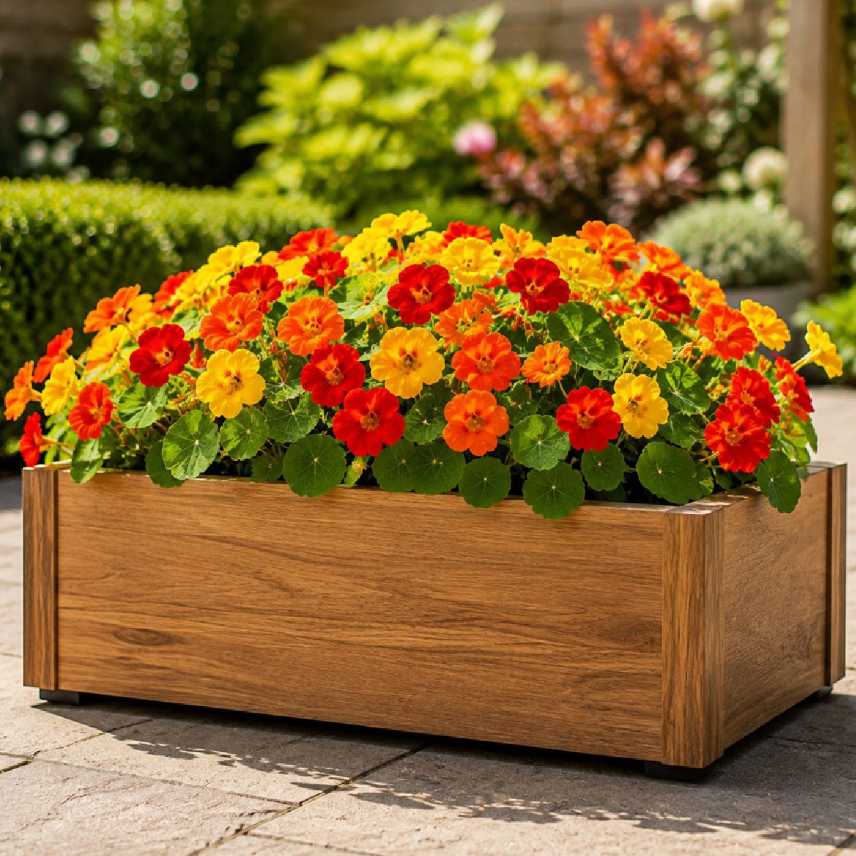 20 Mixed Red Yellow & Orange Dwarf Nasturtium Seeds Bushy Border Flowers to Grow 3